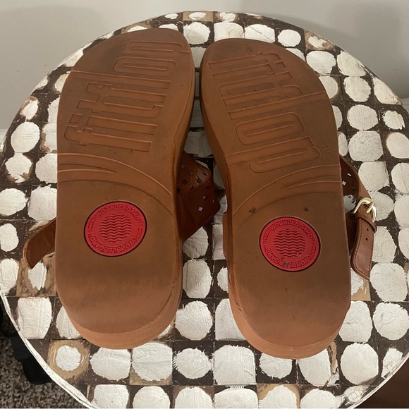 FitFlop Skinny Latticed Toe-Post Sandals Women’s Size 11 Metallic Comfort - Picture 6 of 7